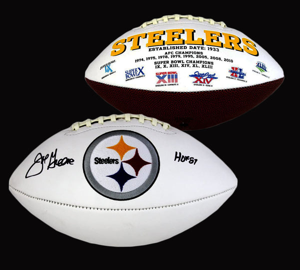 Joe Greene Signed Pittsburgh Steelers Embroidered NFL Football with “HOF 87” Inscription