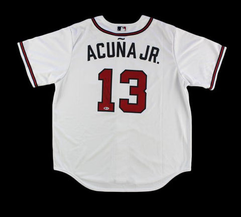 Ronald Acuna Jr. Signed Atlanta Braves Nike White MLB Jersey