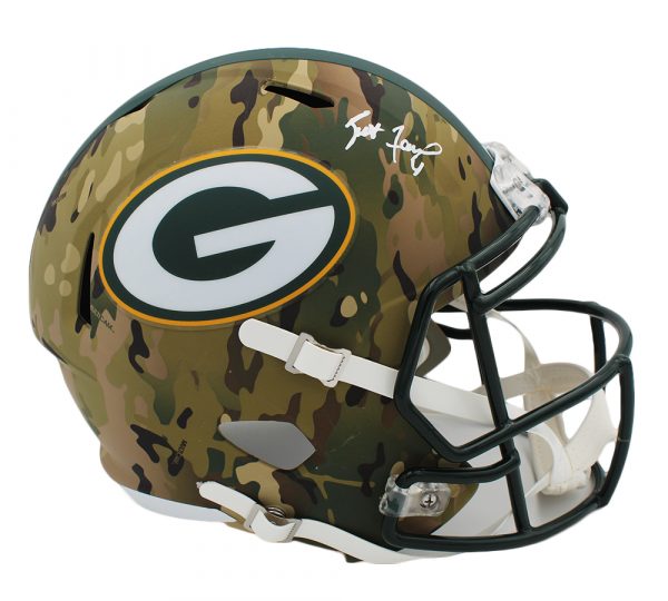 Brett Favre Signed Green Bay Packers Speed Full Size Camo NFL Helmet