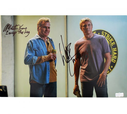 Martin Kove & William Zabka Signed Cobra Kai Unframed 11×17 Photo with 2 Inscriptions