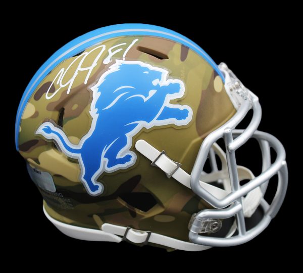camo football helmet Calvin Johnson Signed Detroit Lions Speed Camo NFL Mini Helmet – SPORTSCRACK