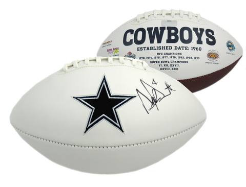 Dak Prescott Signed Dallas Cowboys Embroidered Logo Football