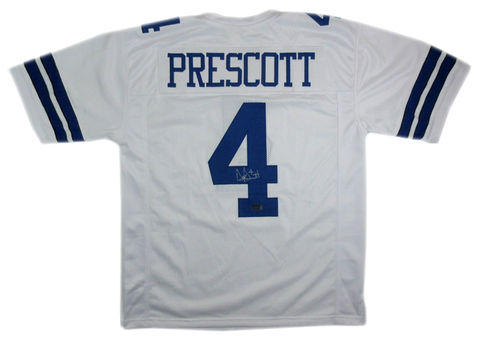 Dak Prescott Signed Dallas Cowboys White Custom Jersey