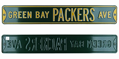 Green Bay Packers Avenue Officially Licensed Authentic Steel 36×6 Green & Yellow NFL Street Sign
