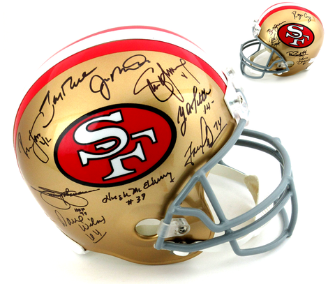 San Francisco 49ers Riddell Full Size NFL Helmet Signed By 14 Legends Including Montana, Rice, & Young