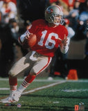 Joe Montana Autographed/Signed San Francisco 49ers 16x20 NFL Photo "Drop Back"
