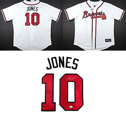 Atlanta Braves Chipper Jones Autographed White Majestic Jersey