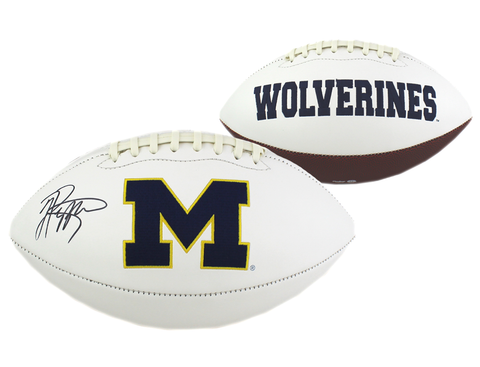 Jabrill Peppers Signed Michigan Wolverines Embroidered Football