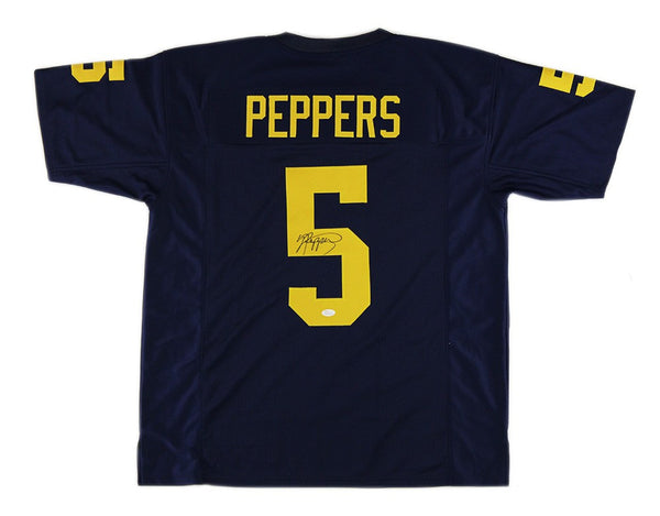 Jabrill Peppers Signed Michigan Wolverines Custom Blue Jersey