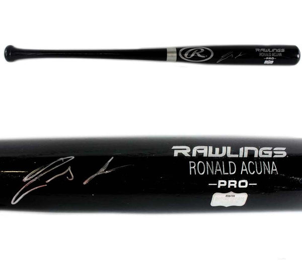 Ronald Acuna Signed Atlanta Braves Rawlings Pro Engraved Black MLB Bat