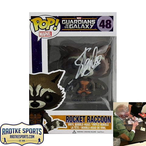 Stan Lee Autographed/Signed Funko Pop! Guardians of the Galaxy Rocket Raccoon Bobblehead Toy