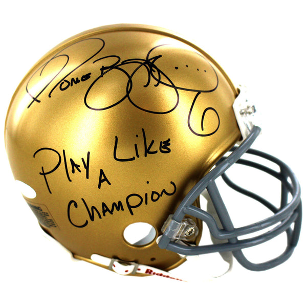 Jerome Bettis Signed Notre Dame Mini Helmet w/ Play Like a Champion Inscription