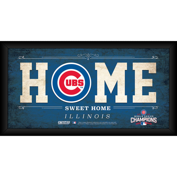 Chicago Cubs 2016 World Series Champions Framed 6x12 Home Sweet Home Sign
