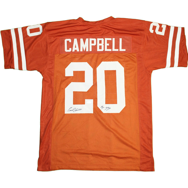 Earl Campbell Autographed Texas Longhorns Orange Jersey Inscribed "HT 77" (JSA Authenticated)