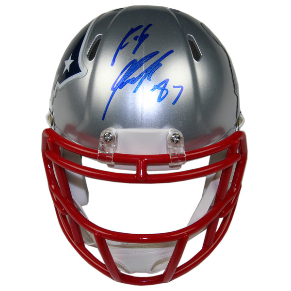 Rob Gronkowski Signed New England Patriots SB XLIX Champs Mini Helmet - Memorabilia - SPORTSCRACK