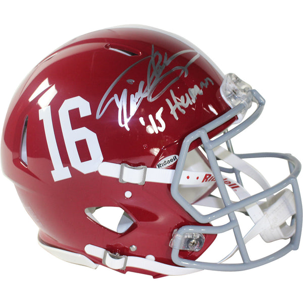 Derrick Henry Signed Alabama #16 Speed Authentic Helmet w/ "15 Heisman" Insc