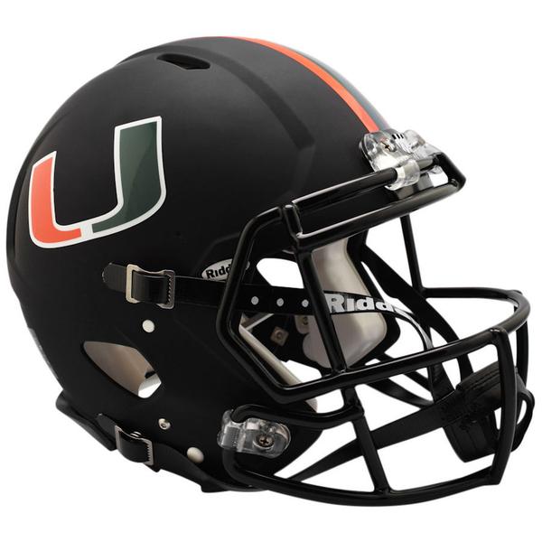 best rated football helmets 2018 Miami Hurricanes Miami NIGHTS ALT Black Riddell Speed Mini Helmet – SPORTSCRACK