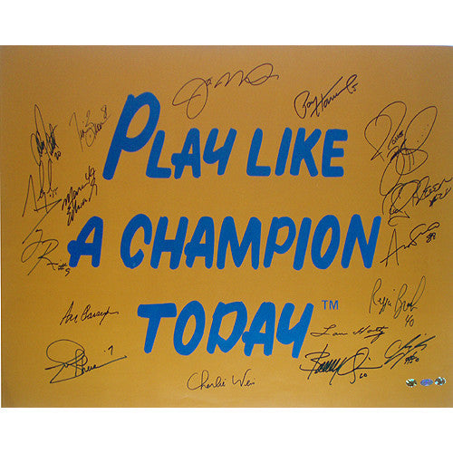Notre Dame Play Like A Champion Today 16 Signature 20x30 Poster - Memorabilia - SPORTSCRACK