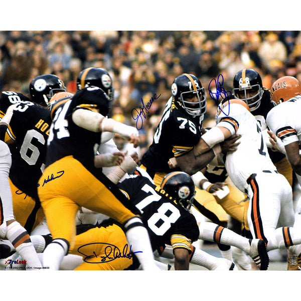 Pittsburgh Steelers Steel Curtain Multi Signed 24x30 Photo (Signed By Joe Greene Ernie Holmes Dwight White L.C Greenwood) (PSA/DNA)