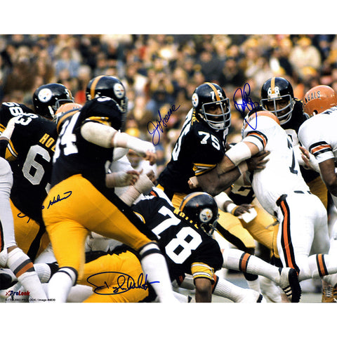 Pittsburgh Steelers Steel Curtain Multi Signed 24x30 Photo (Signed By Joe Greene Ernie Holmes Dwight White L.C Greenwood) (PSA/DNA)