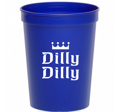 Dilly Dilly Beer 16 ounce Blue Plastic Stadium Cup