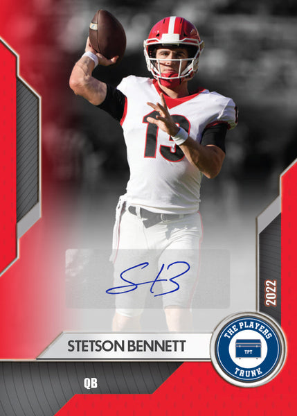 STETSON BENNETT SIGNED 1ST EDITION 2022 TRADING CARD *RARE* GEORGIA RED COLOR MATCH (#/60)
