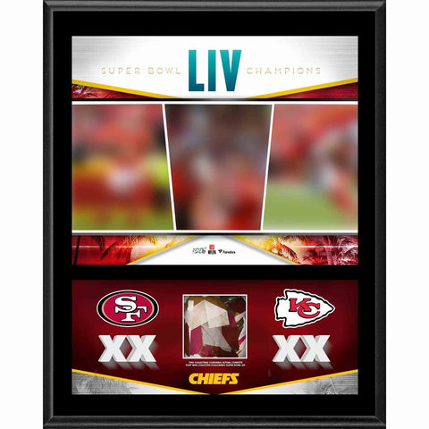 Kansas City Chiefs 12" x 15" Super Bowl LIV Champions Sublimated Plaque with Game-Used Confetti