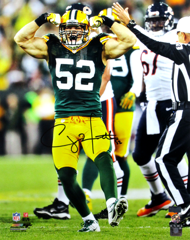 Clay Matthews Signed Green Bay Packers 16x20 NFL Photo - Flexing - Black Ink