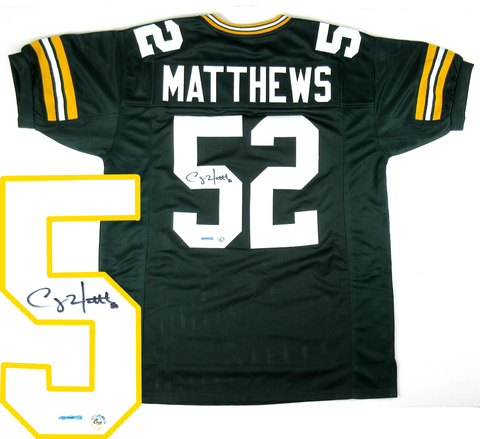 Clay Matthews Signed Green Bay Packers Deluxe Custom Home Jersey