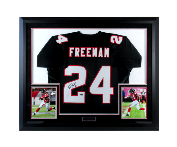Devonta Freeman Signed Atlanta Falcons Framed Black Custom Jersey