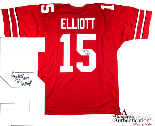 Ezekiel Elliott Signed Ohio State Buckeyes Red Custom Jersey - JSA