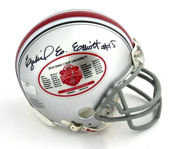 Ezekiel Elliott Signed Ohio State Buckeyes Riddell BCS Commemorative Mini Helmet