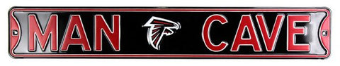 Atlanta Falcons Man Cave Officially Licensed Authentic Steel 36×6 Black & Red NFL Street Sign