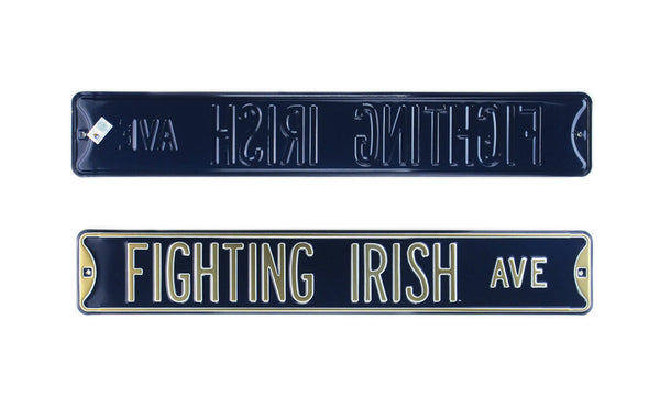 Notre Dame Fighting Irish Avenue Officially Licensed Authentic Steel 36×6 Navy Blue & Gold NCAA Street Sign