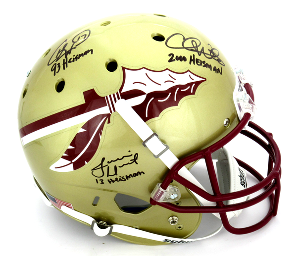 Charlie Ward, Chris Weinke & Jameis Winston Signed Florida State Seminoles Full Size Helmet "Heisman Years"