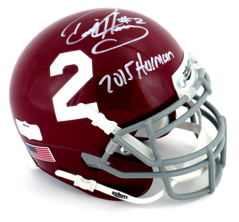 Derrick Henry Signed Alabama Crimson Tide Schutt Mini Helmet With "2015 Heisman" Inscription - #2 Decal
