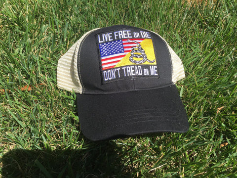 LIVE FREE OR DIE DON'T TREAD ON ME GADSDEN FLAG MESH HAT SNAPBACK - Hats - SPORTSCRACK