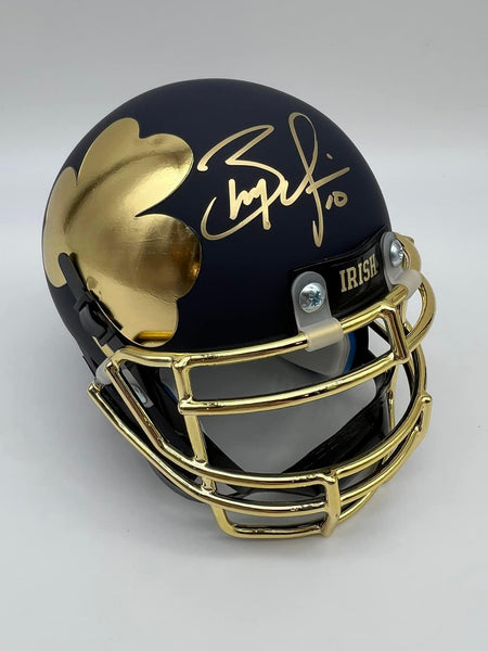 Brady Quinn signed Notre Dame Blue Alternate mini helmet