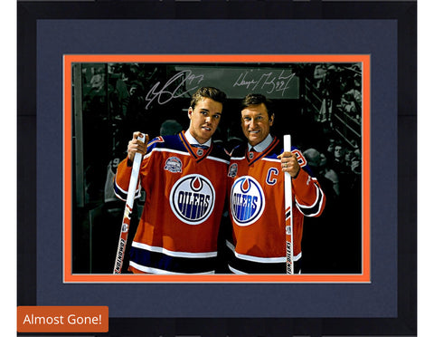 Framed Connor McDavid & Wayne Gretzky Edmonton Oilers Autographed 16" x 20" Photograph - Limited Edition of 100 - Upper Deck