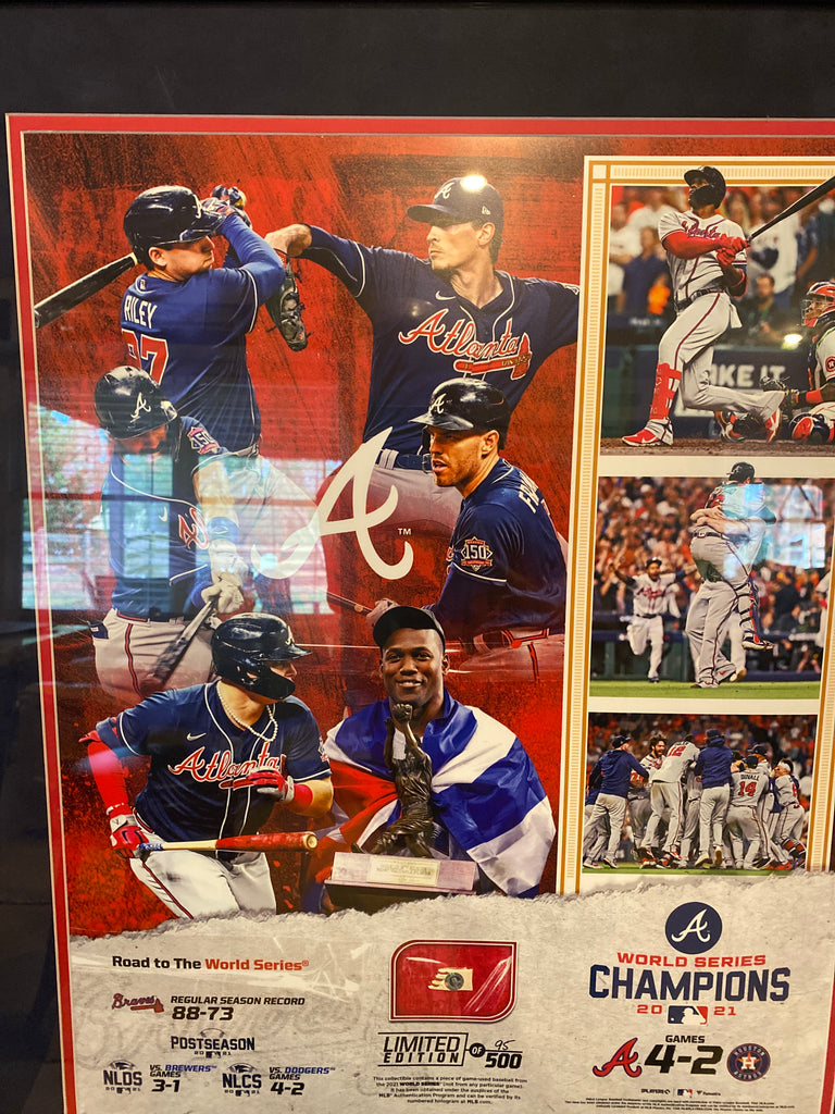 Atlanta Journal Constitution 2021 World Series Braves Baseball Original  14x26 Framed Newspaper WORTH THE WAIT!