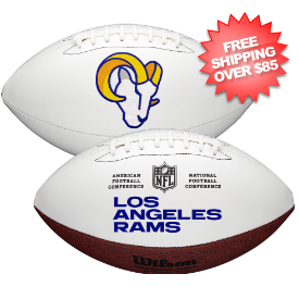 Los Angeles Rams Full Size Official NFL Autograph Signature Series White Panel Football by Wilson Football