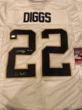 Logan Diggs Signed Notre Dame White Jersey with "Go Irish!" Inscription