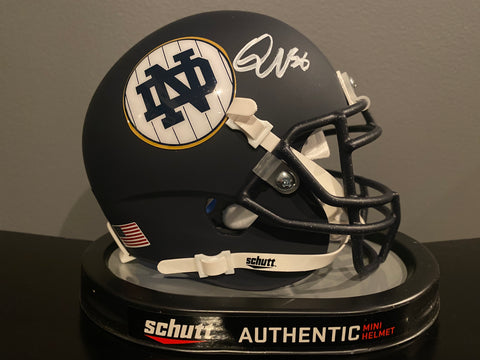 Quenton Nelson Signed Notre Dame 2018 New York Shamrock Series Mini Helmet