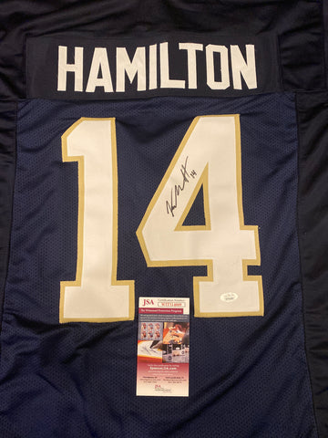 Kyle Hamilton Autographed Notre Dame Blue Jersey