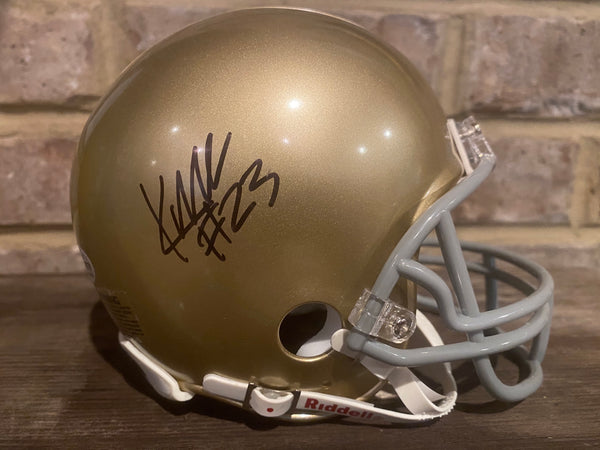 Kyren Williams autograph Notre Dame mini helmet