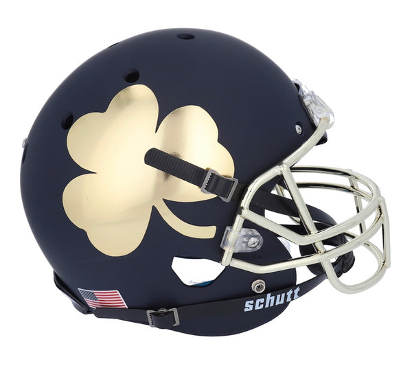 Notre Dame Fighting Irish 2021 Shamrock Matte Blue Replica Schutt Tradition Full Size Helmet