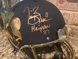 Tim Brown Signed Notre Dame Matte Blue Exclusive Schutt Tradition Full Size Replica Helmet with "Heisman '87" Inscription