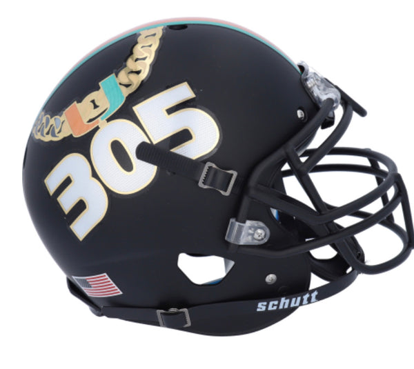 Miami Hurricanes 305 Turnover Chain Black Schutt Mini Helmet