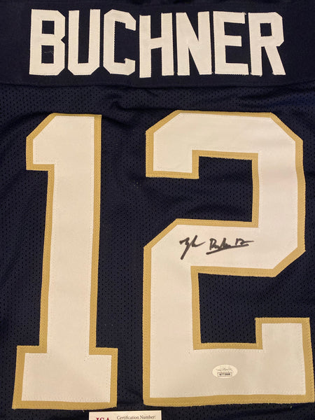 Tyler Buchner Signed Notre Dame Blue Jersey