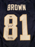 Tim Brown Signed Notre Dame Jersey with  "Heisman 87" Inscription